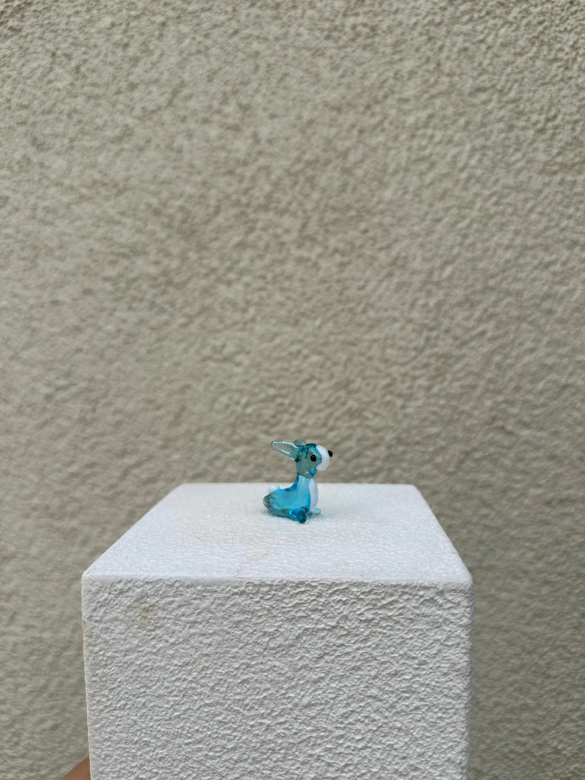 Blue Rabbit Glass Figurines