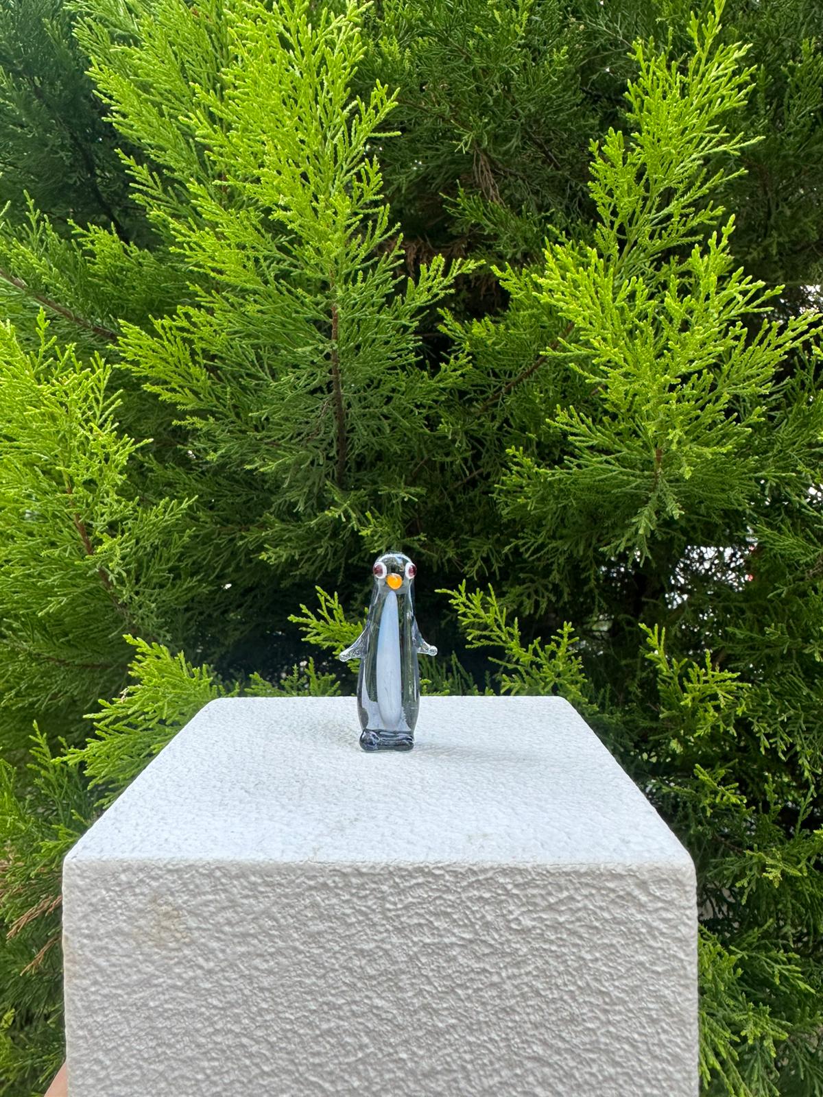 Grey Penguin Glass Figurines - Image 2