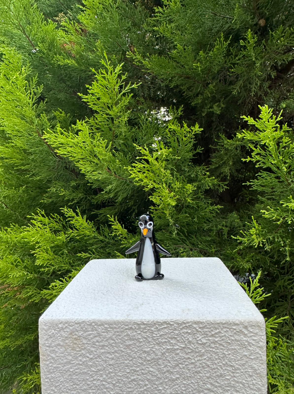Black Penguin Glass Figurines