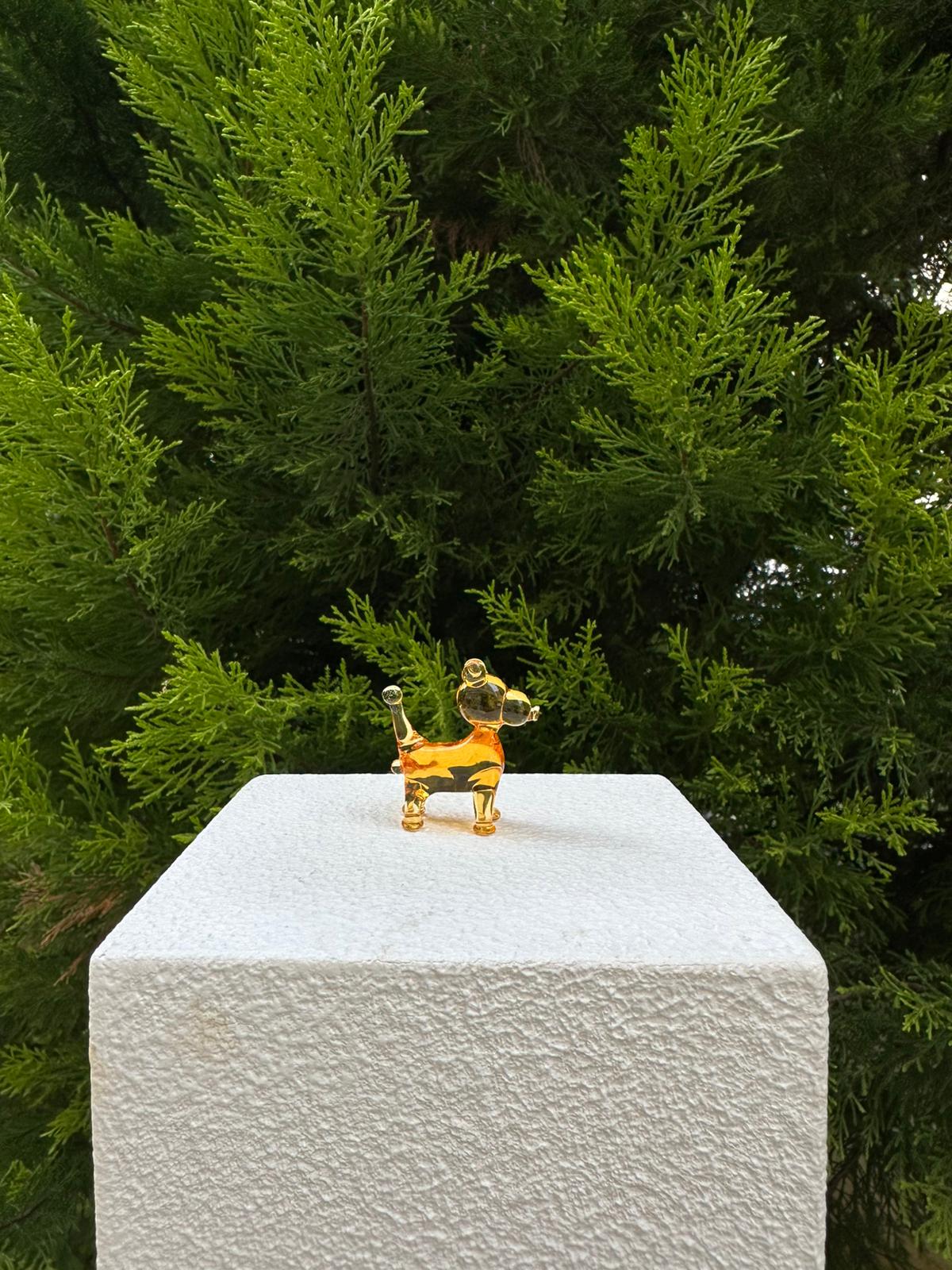 Yellow Baloon Dog Glass Figurines